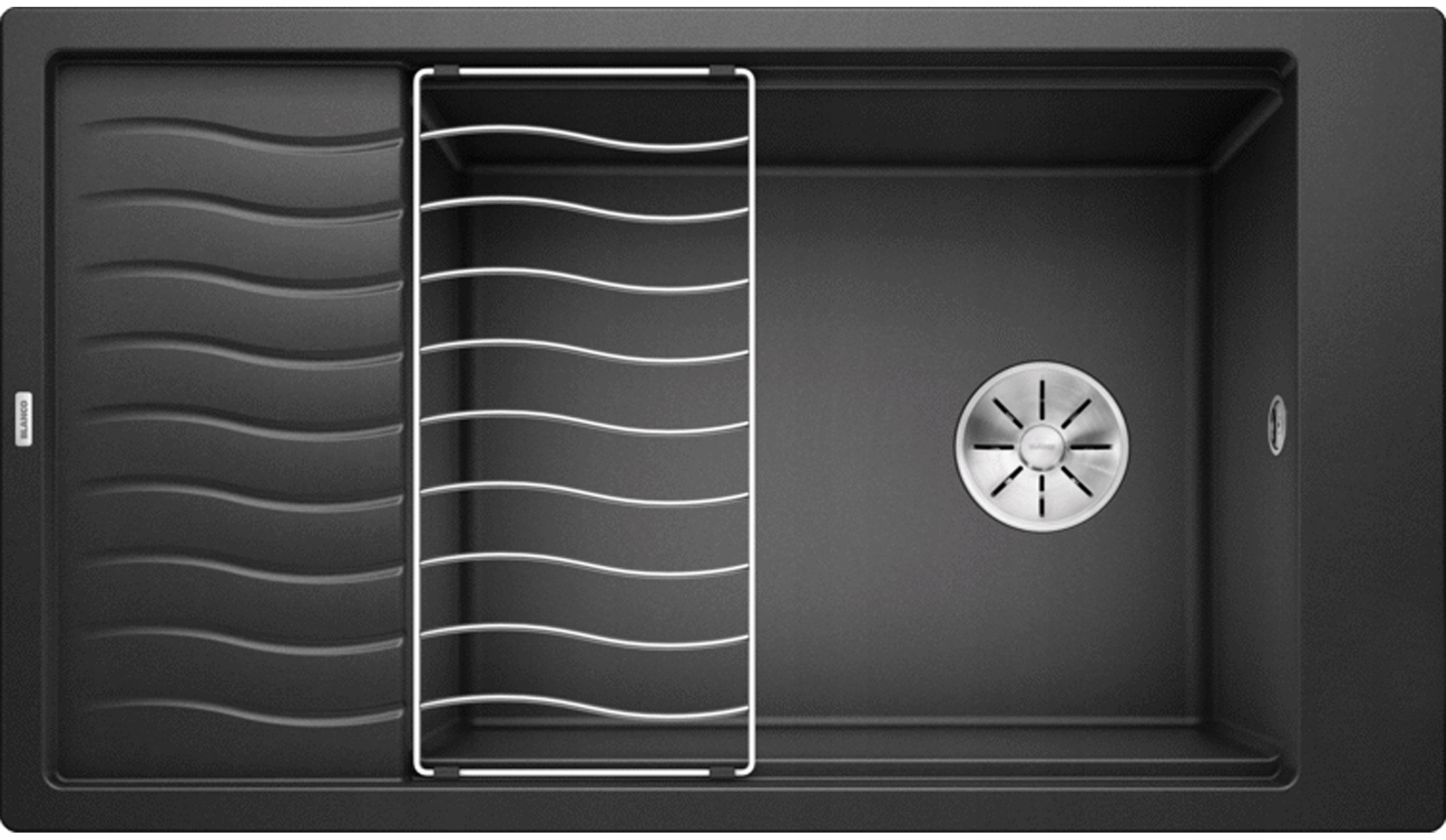 Kuchynská batéria - Sink. Blanco Elon XL 8 S Infino a Anthracite Siphon