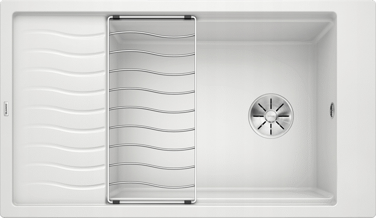 Kuchynská batéria - Sink. Blanco Elon XL 8s s infinátom a bielym sifónom