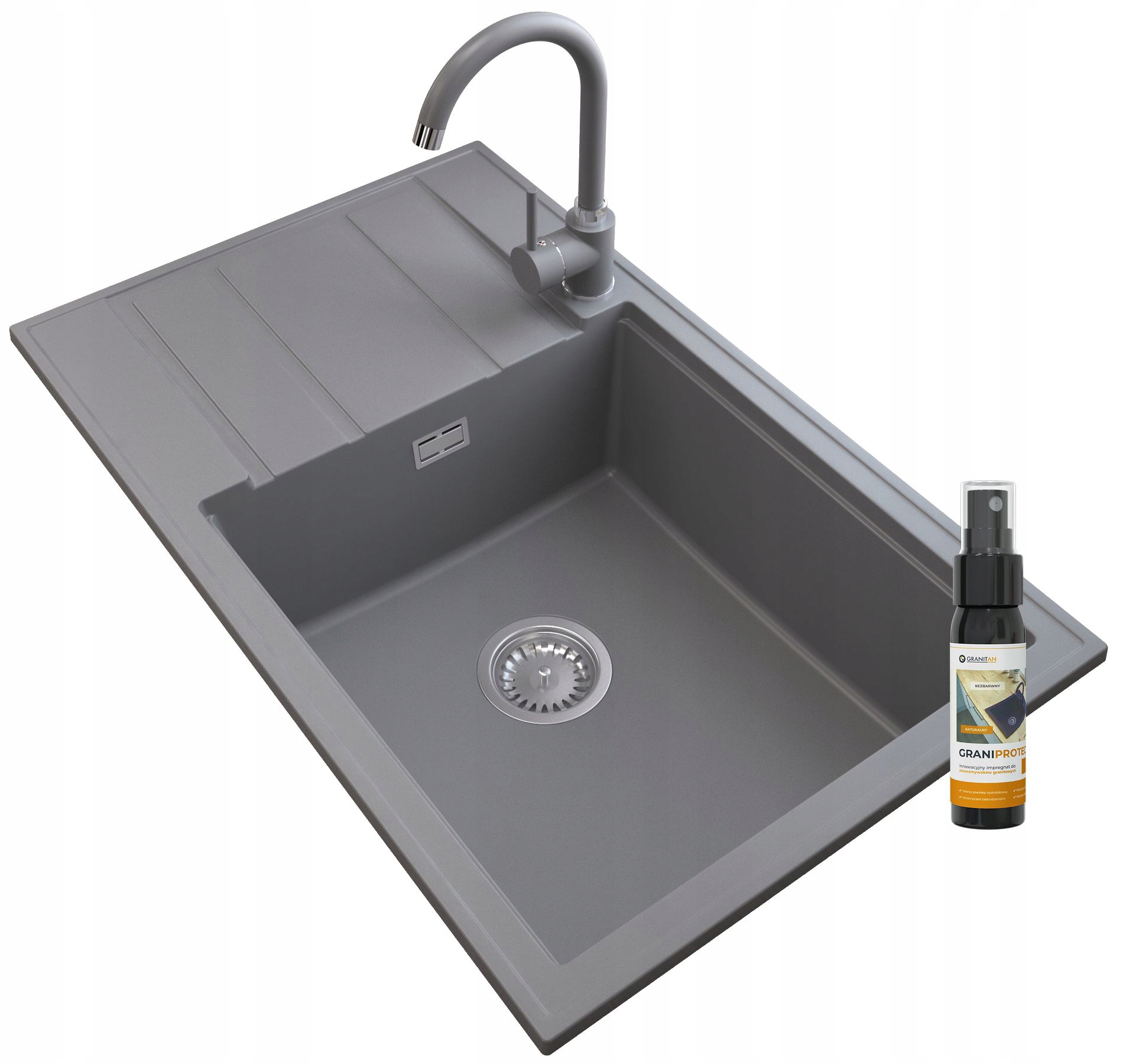 Kuchynská batéria - Žulové umývadlo Louis Gray Siphon Chrome batéria