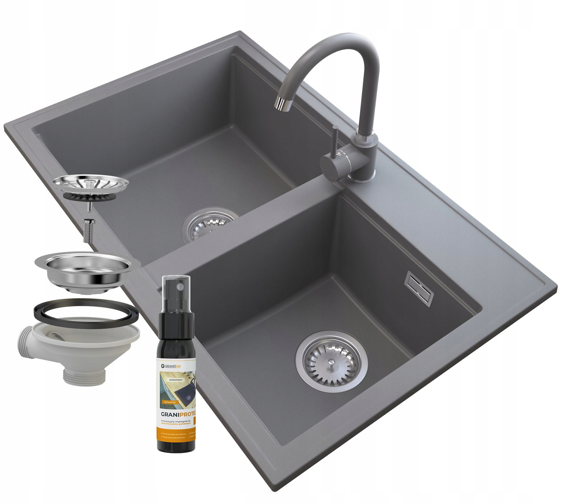 Kuchynská batéria - Gray Siphon Siphon Chrome batéria Hektor