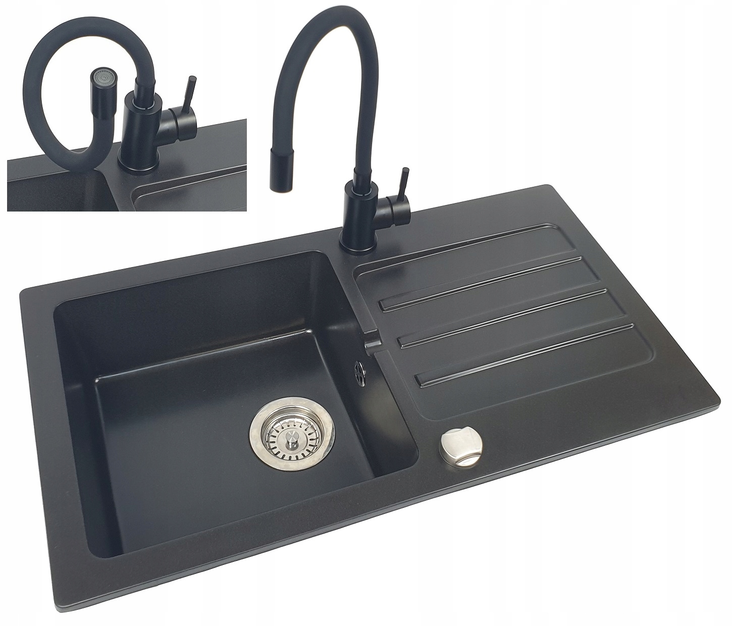 Kuchynská batéria - Žulové umývadlo kuchyňa Flex Black Flexibilné
