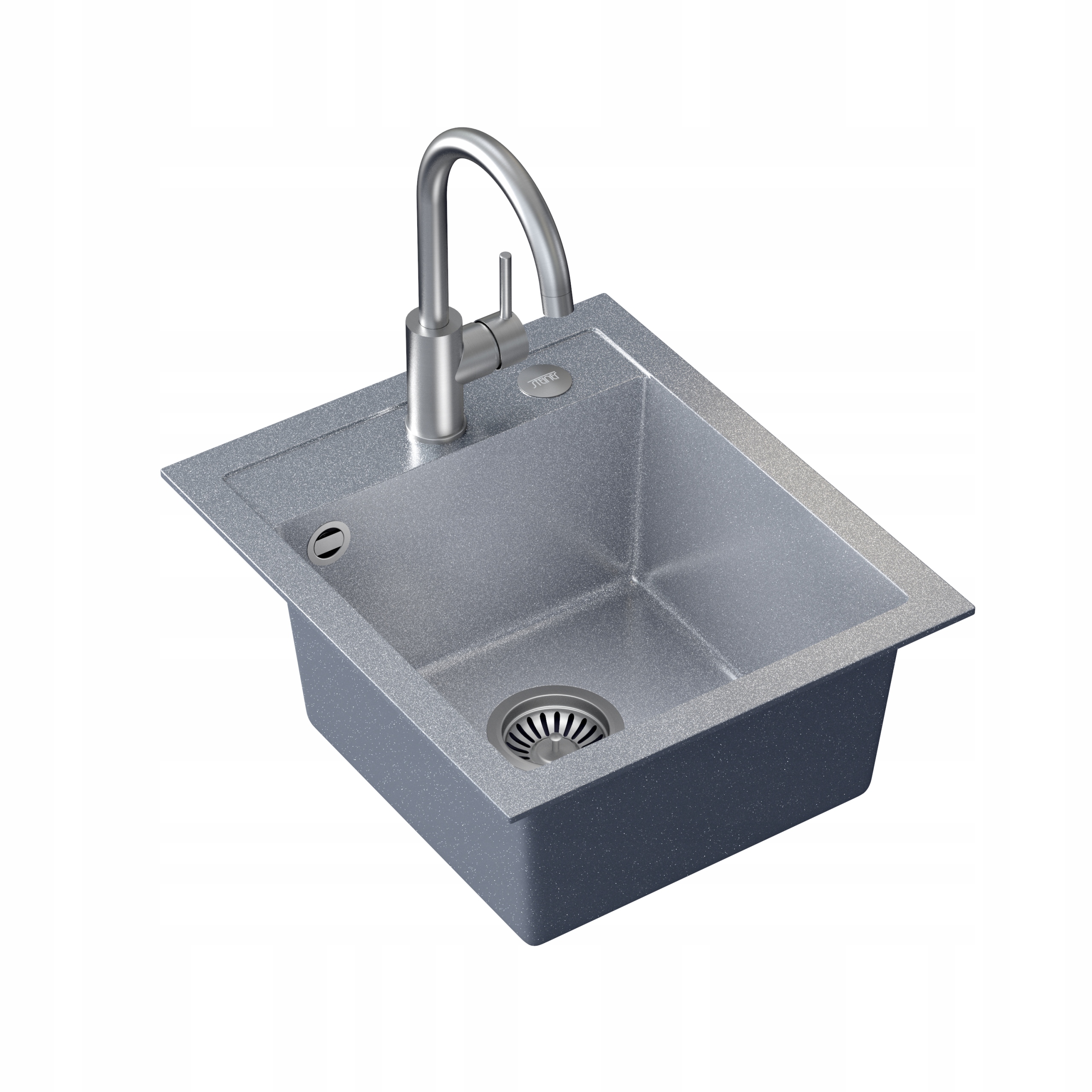 Kuchynská batéria - Sink Johnny 100 šedá batéria Naomi sifon zástrčka