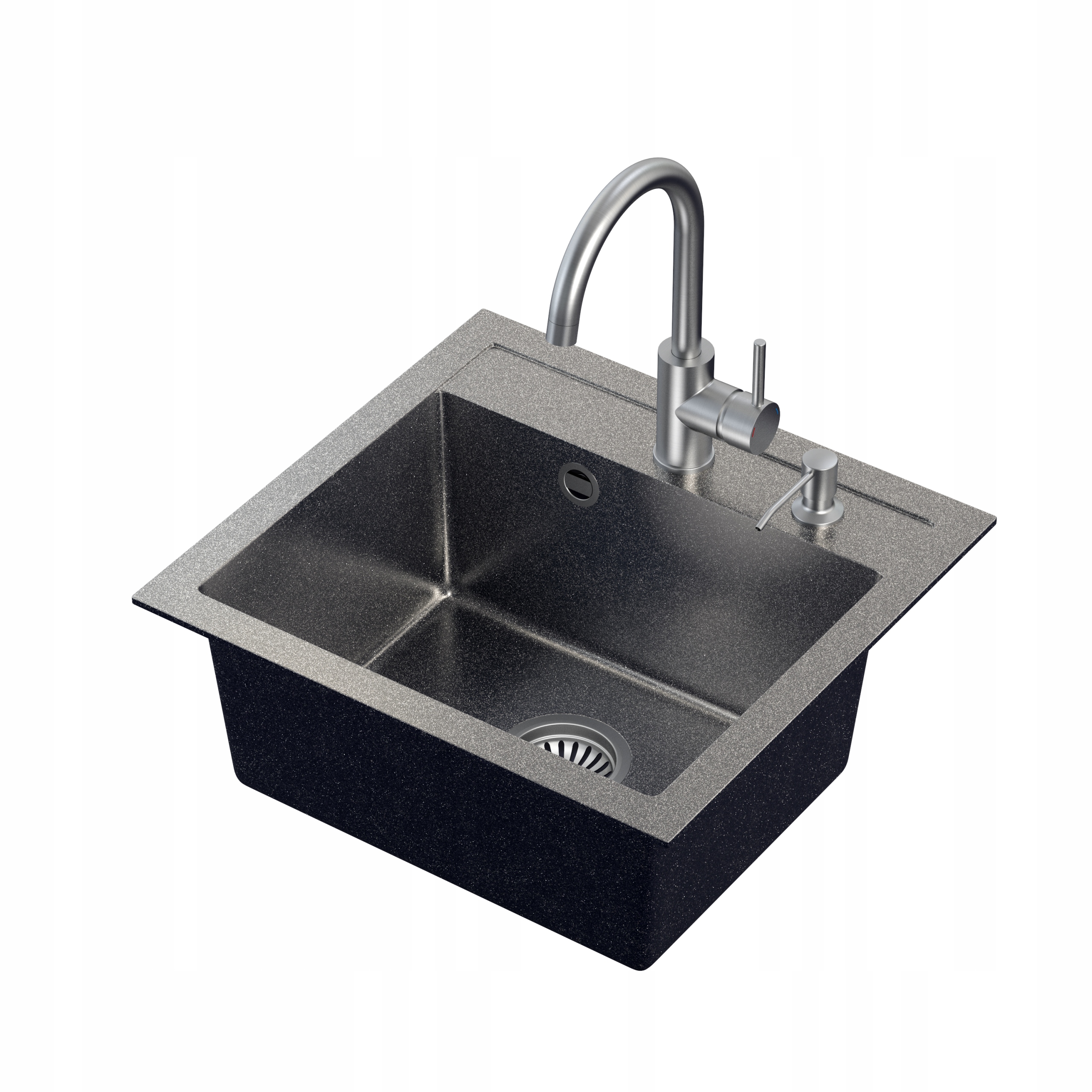 Kuchynská batéria - Sink Johnny 110 Čierna batéria Naomi Siphon DispenSer