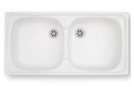 Kuchynská batéria - Sink 80/40 zapustený biely akryl