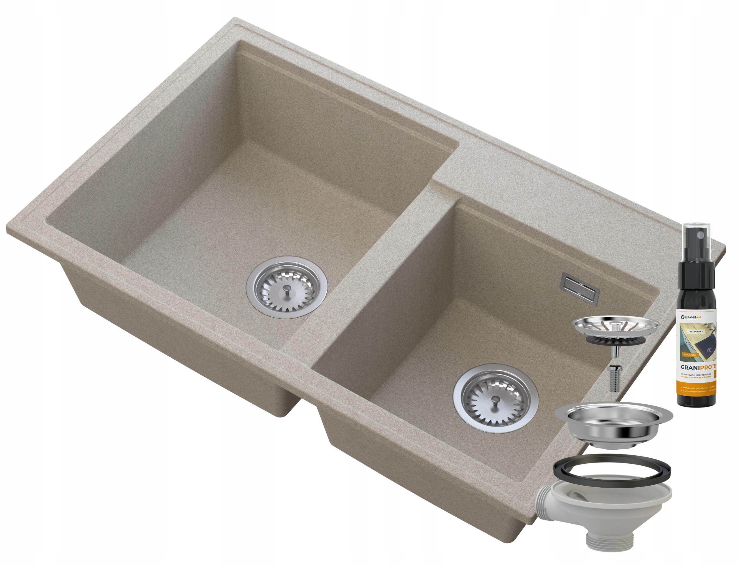 Kuchynská batéria - Žulové umývadlo hektor beige 2 chróm chróm