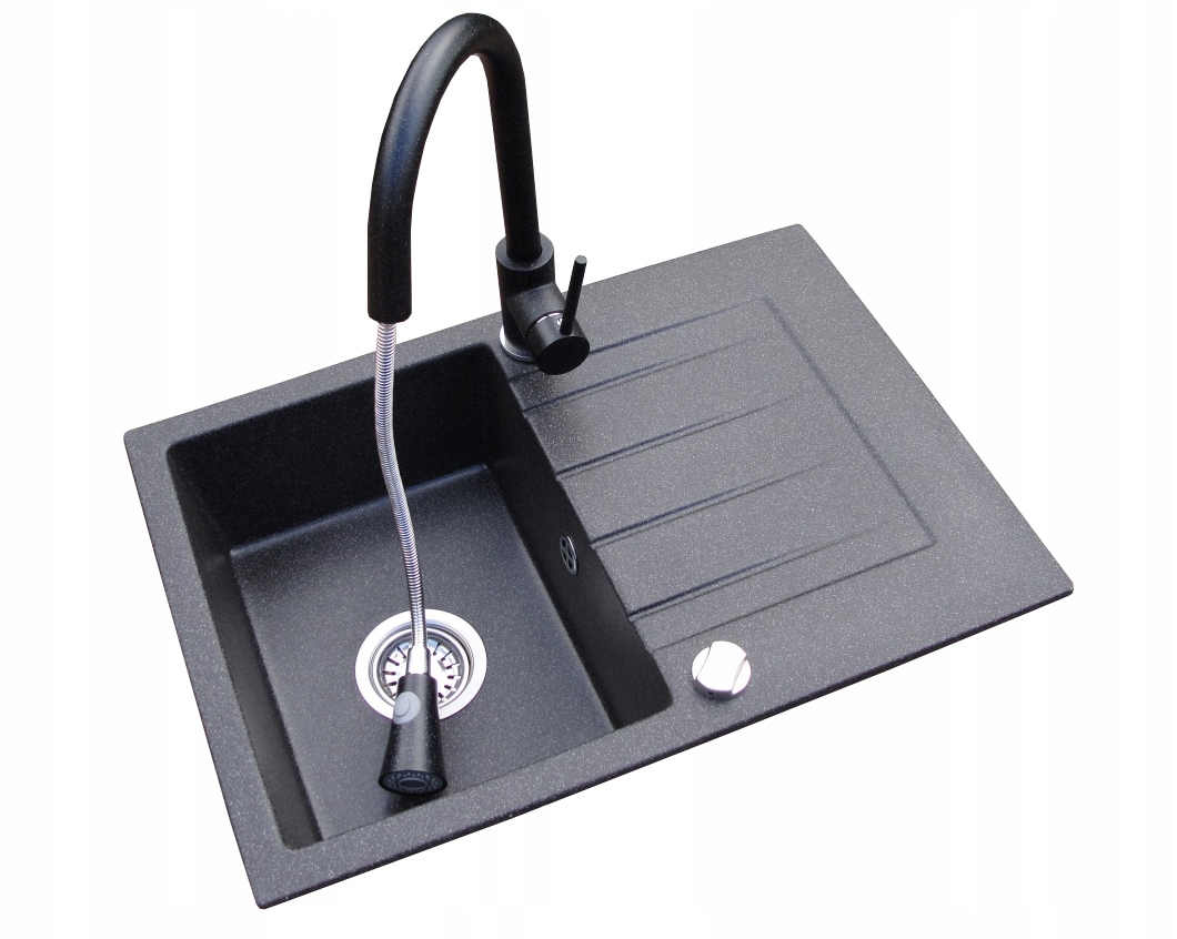 Kuchynská batéria - Single -Chamber Granite Sink+batéria+sifón