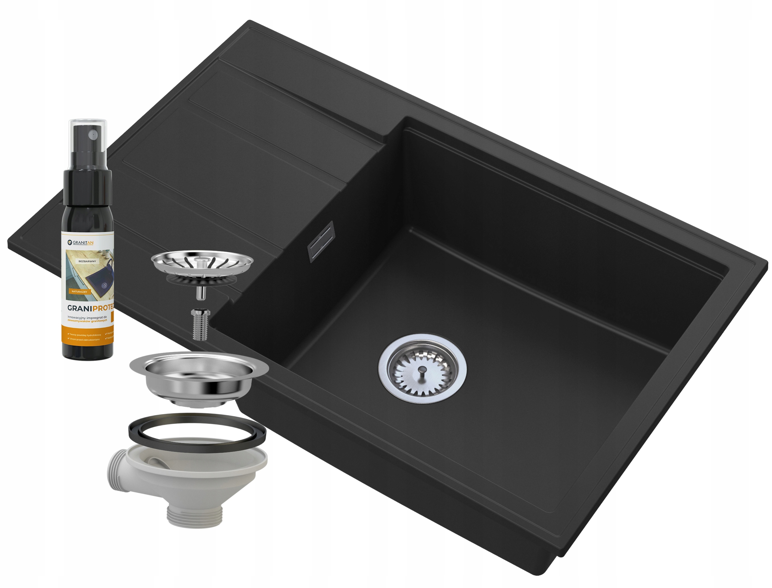 Kuchynská batéria - Louis Chromium Granite Sink 1 Čierna