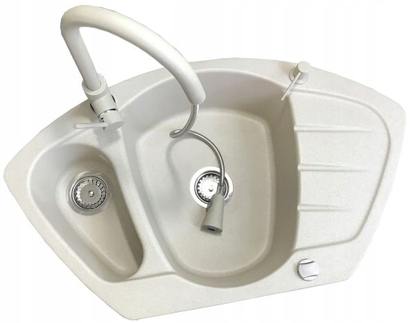 Kuchynská batéria - GRANITOVÝ ROHOVÝ DREZ + BATÉRIA + SIPHON-AUTO