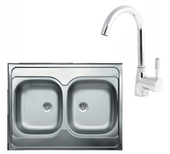 Kuchynská batéria - 80x60 Smooth + Siphon Faucet Aplided