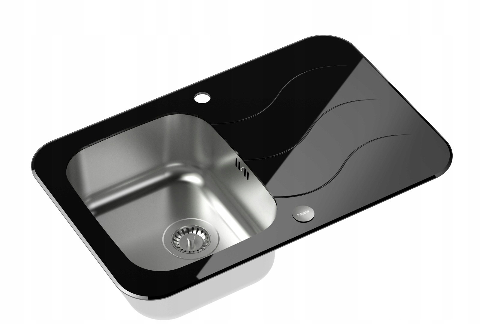 Kuchynská batéria - Glen 211 Čierne sklo Sink/ Stal Quadron