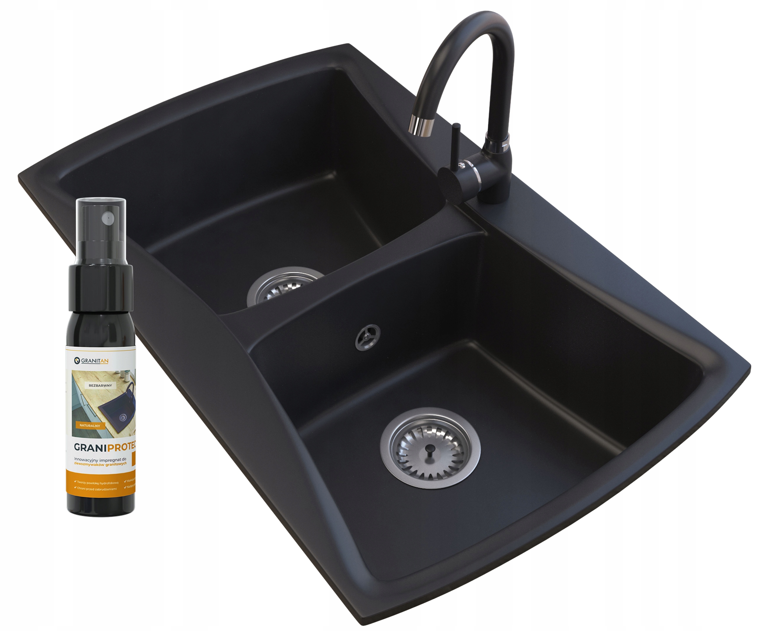 Kuchynská batéria - Dva -Chamber Granite Sink +batéria