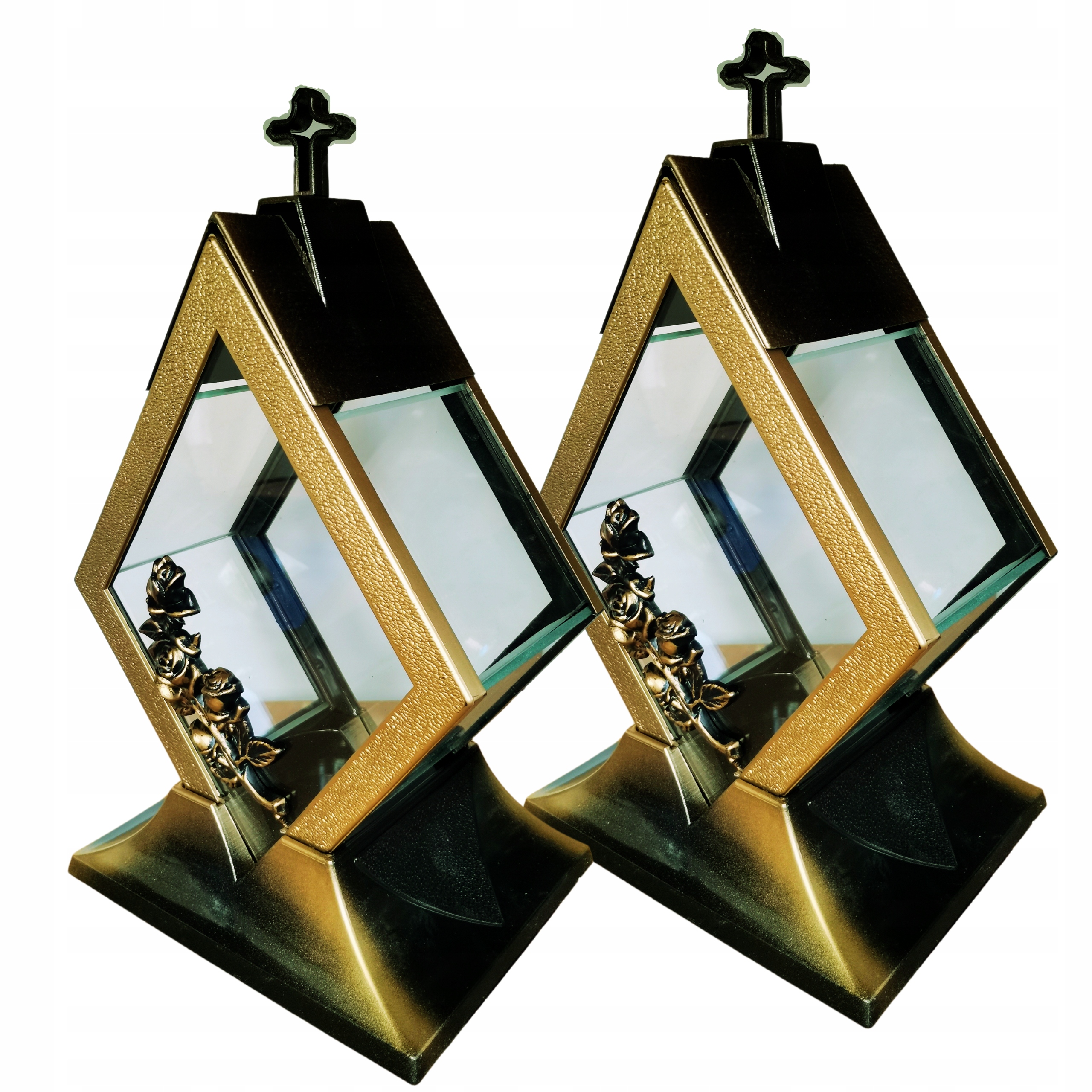 Svietnik, lampáš - Znicz Artistické sviečky Glas zrkadlo Diamond 2 ks