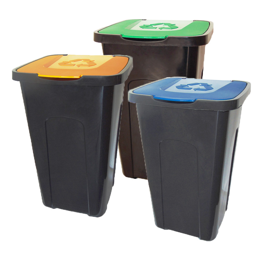 Nastavte 3 ks Zoradiť segregný kôš 3x50l