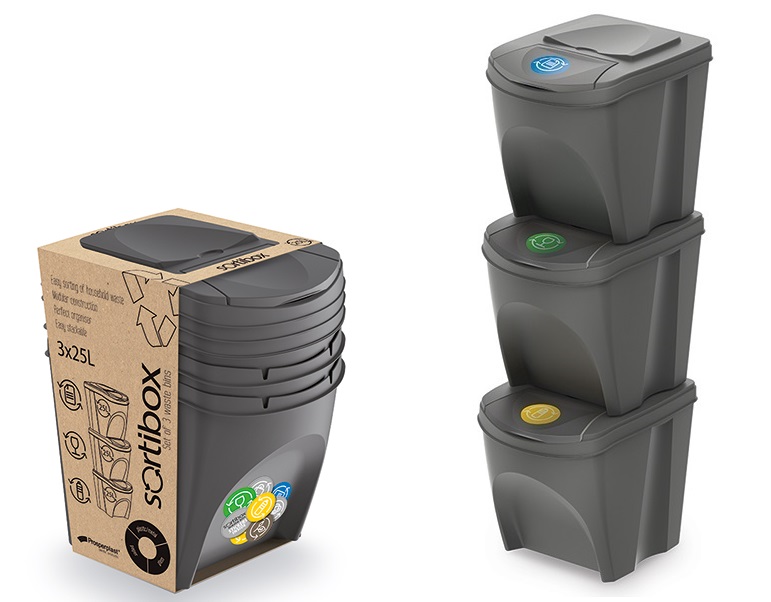 3x kontajner na košík pre segregáciu 3x20l