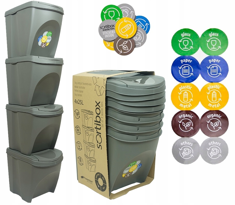 4x20l Set Basket Container na segregáciu odpadu