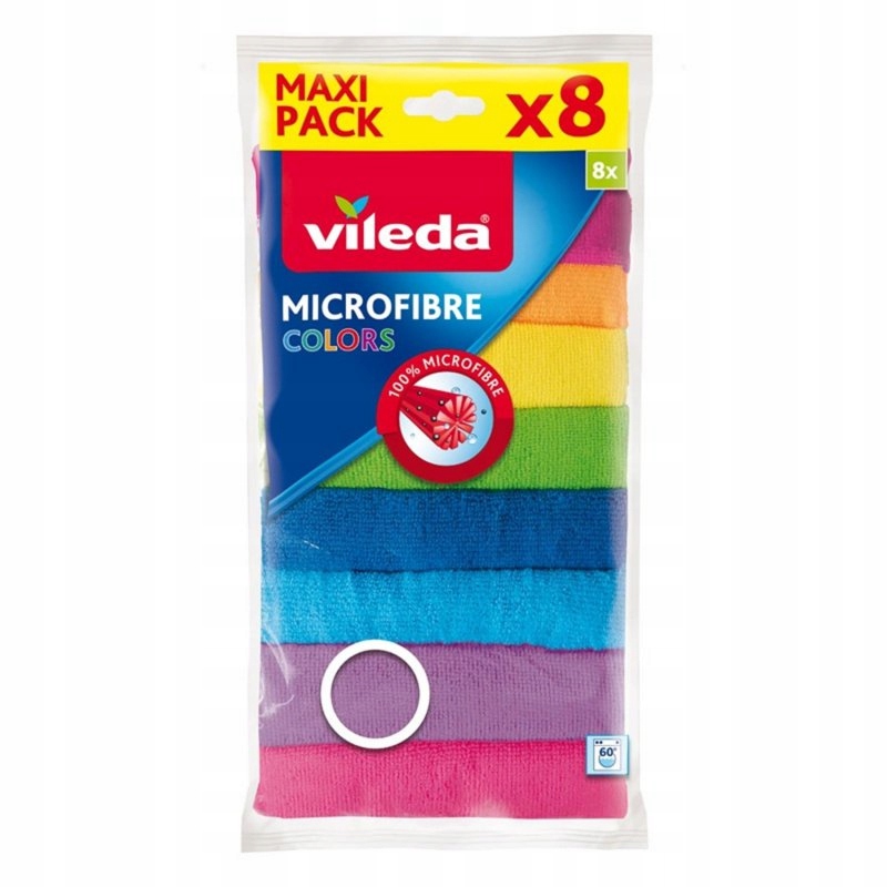 Sada 8 vired mikrofibrových farieb handrov