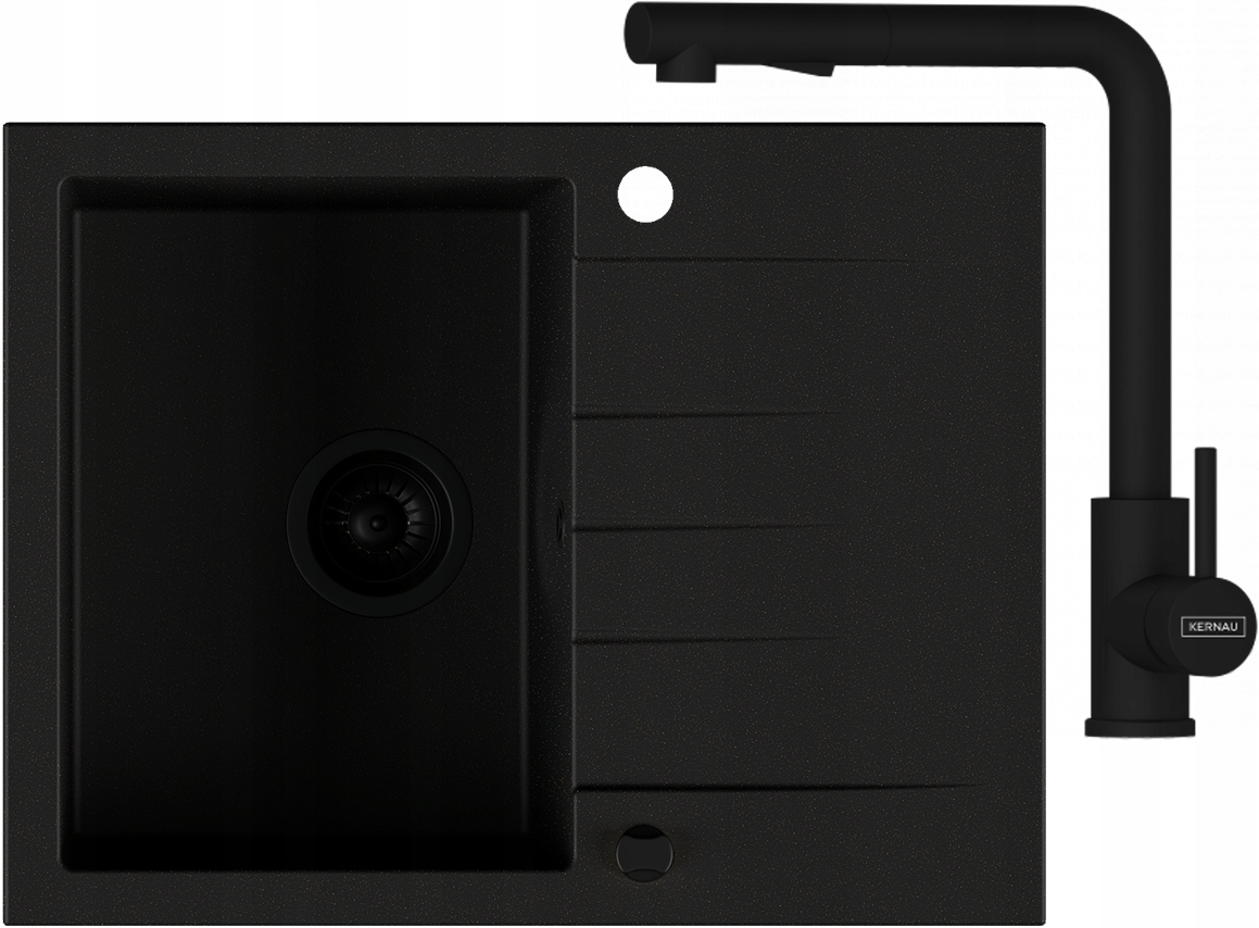 Kuchynská batéria - Kernau KGSV4565A1B1D + KWT 33 Set po Matt Black