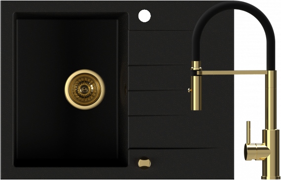 Kuchynská batéria - Kernau KGSV4565A1B1D + KWT 35 Gold Nano Set