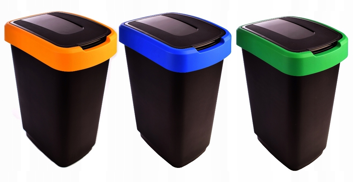 Nastavte nádobu na košík pre segregáciu odpadu 3x50l