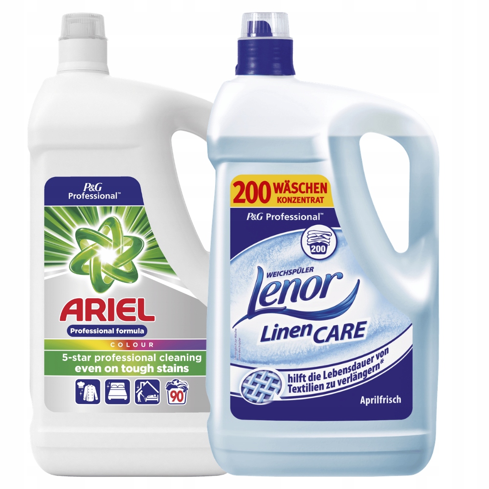 Prací gél - Sada na pranie ARIEL farba 4,95l + Lenor PRUŽINA 5l