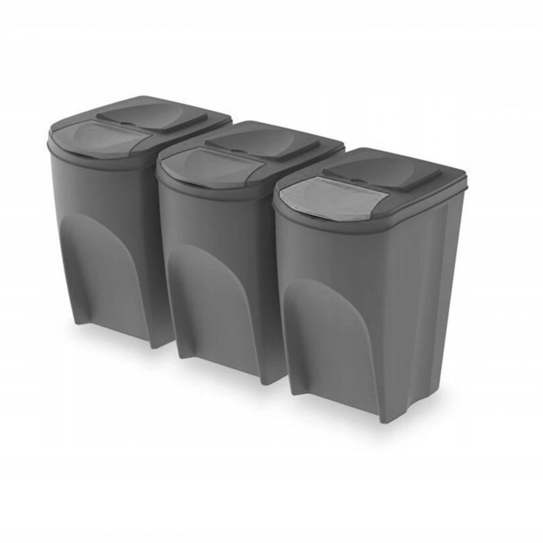 Sada košov pre segregáciu Sortibox 3x35L Gray