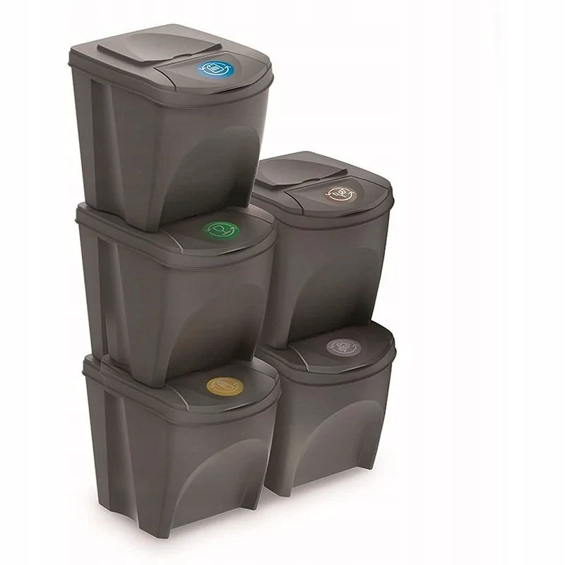 Sada košov pre segregáciu Sortibox 5x25L Gray