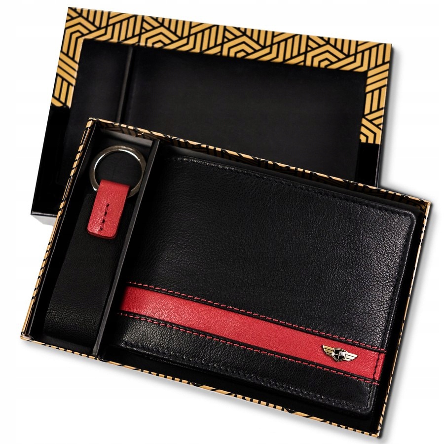 Peňaženka - Peterson Wallet Prírodná koža Čierna PTN PK1-N992 BL-RED-MALE Produkt