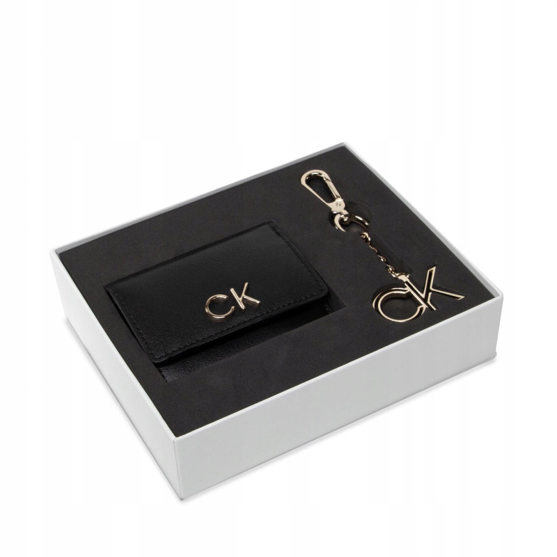 Peňaženka - Calvin Klein Peňaženka Ekologická koža Čierny Trifold XXS + Keyfob K60K608906 - Dámsky produkt