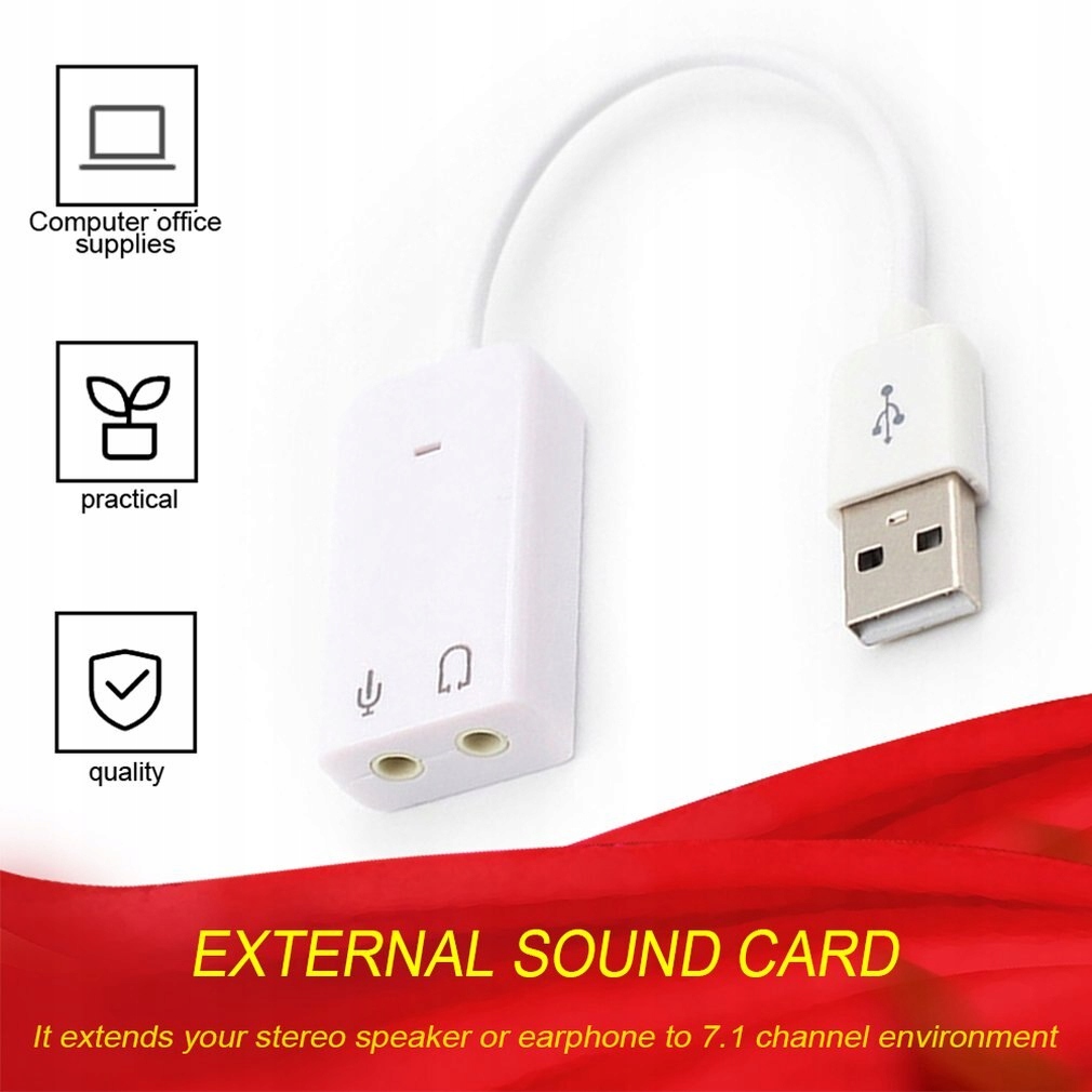 USB 7.1 Externá zvuková karta pre USB adaptér do