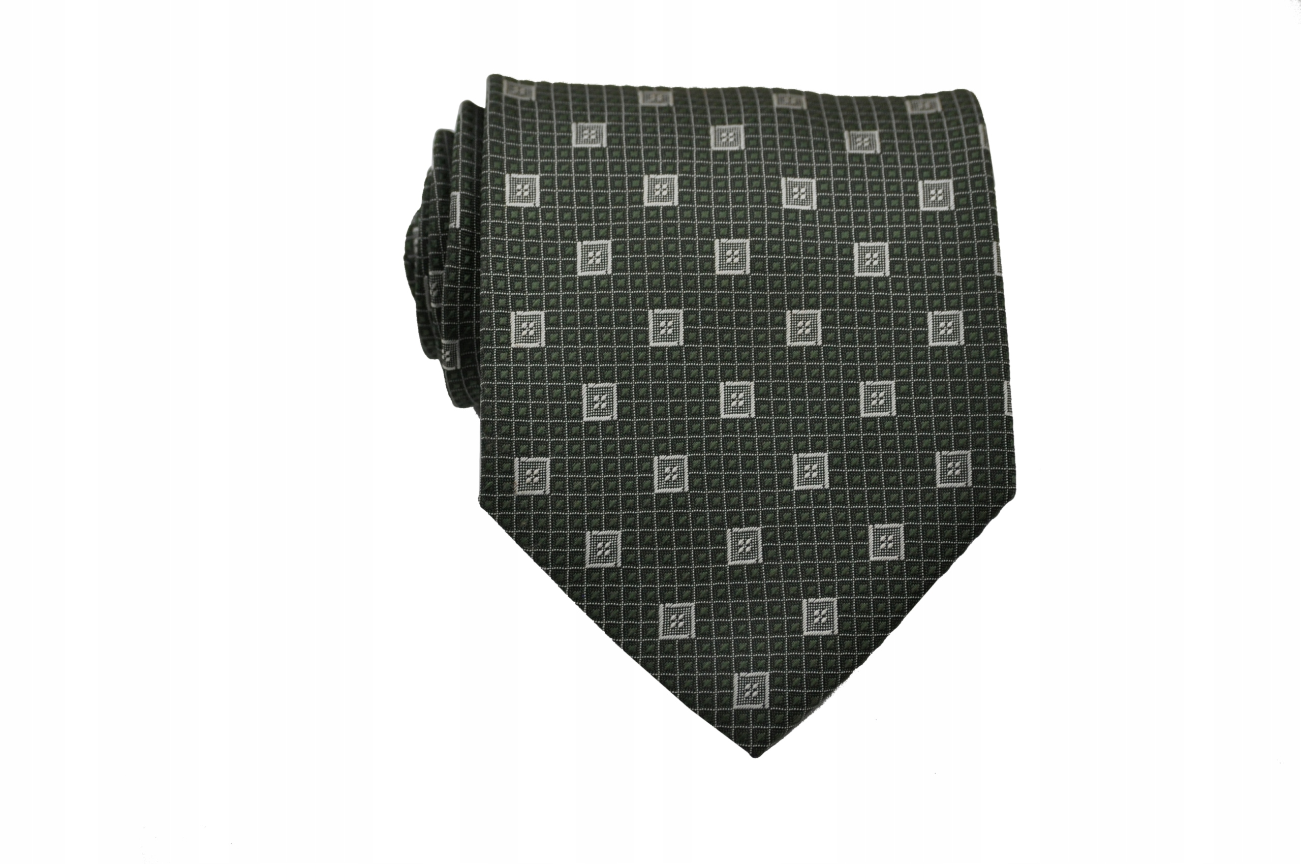 Faraón široký kravata polyester biely, viacstorivo, zelený