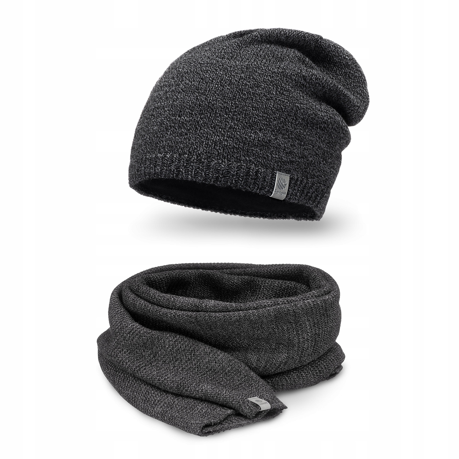 Sada čiapky, komín (golf), Paming Scarf 16022+15101 Čierna, šedá, viacnásobná