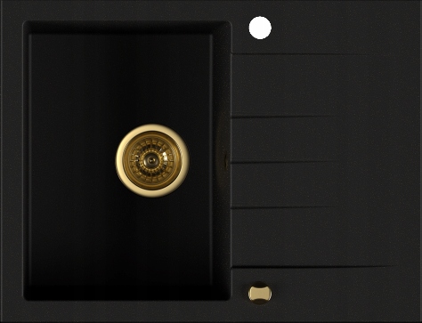 Kuchynská batéria - Drez KERNAU KGSV4565A1B1D DEEP BLACK + GOLD METALLIC