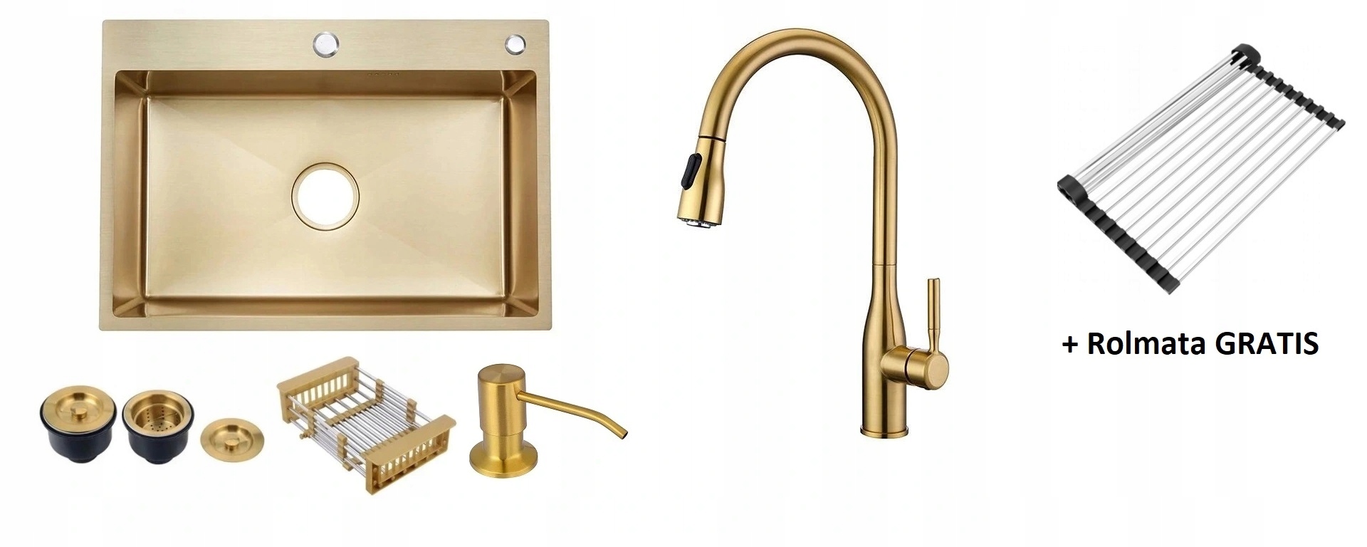 Kuchynská batéria - Golden Walter 68x45 cm oceľový umývadlo + batéria