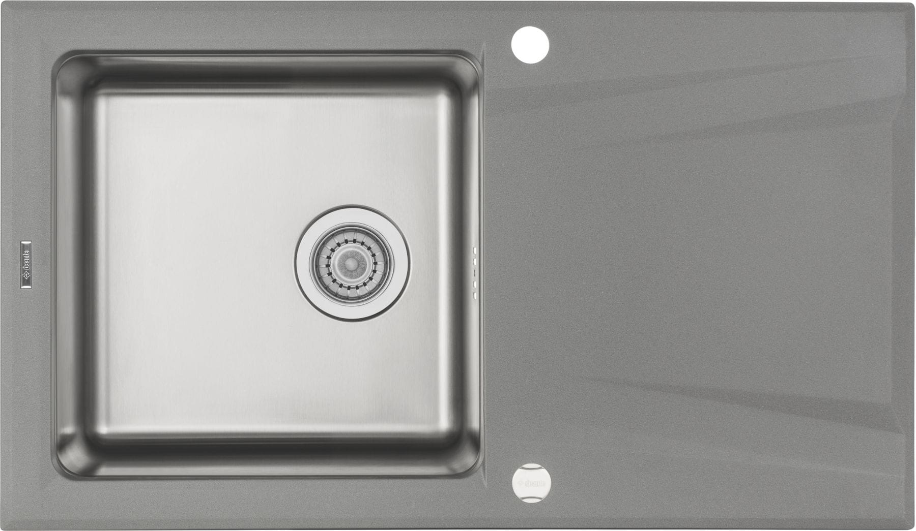 Kuchynská batéria - Sink 86x50 cm žula/oceľ 1-zabijak. Šedý