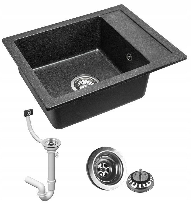 Kuchynská batéria - Rino Granite Sink. Čierna škvrnitá súprava