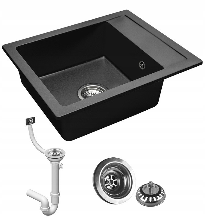 Kuchynská batéria - Rino Granite Sink Black Set