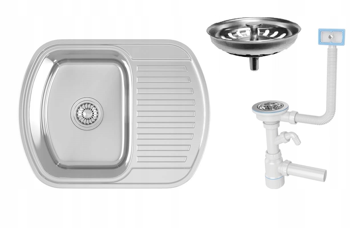 Kuchynská batéria - Kuchinox Sink 63 cm stal inox + syphone