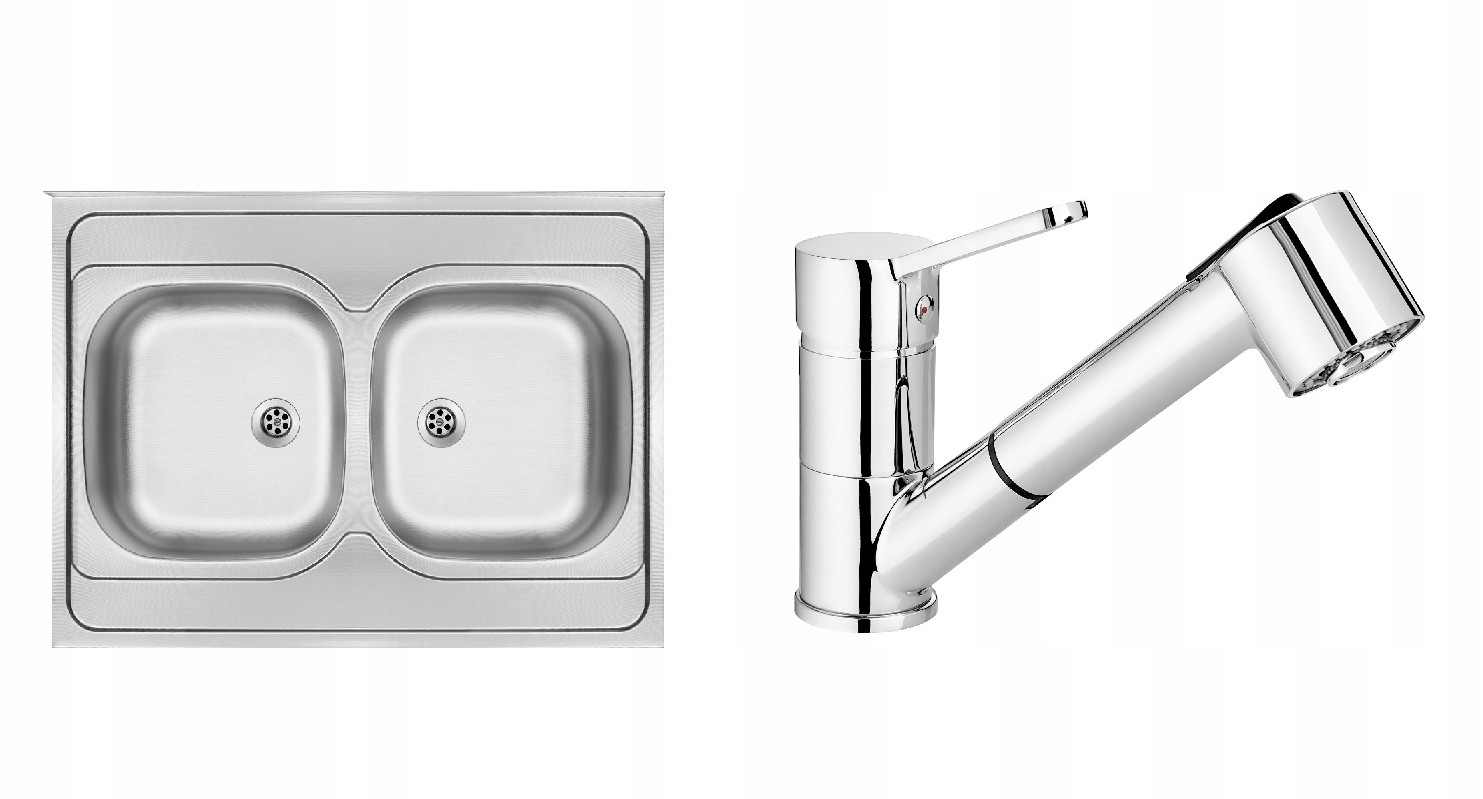 Kuchynská batéria - 80x60 Two -Chamber Sink. Pero batéria vytiahne
