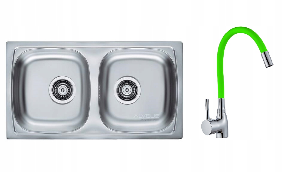 Kuchynská batéria - Dva -Chamber Linen Sink + Flex Battery