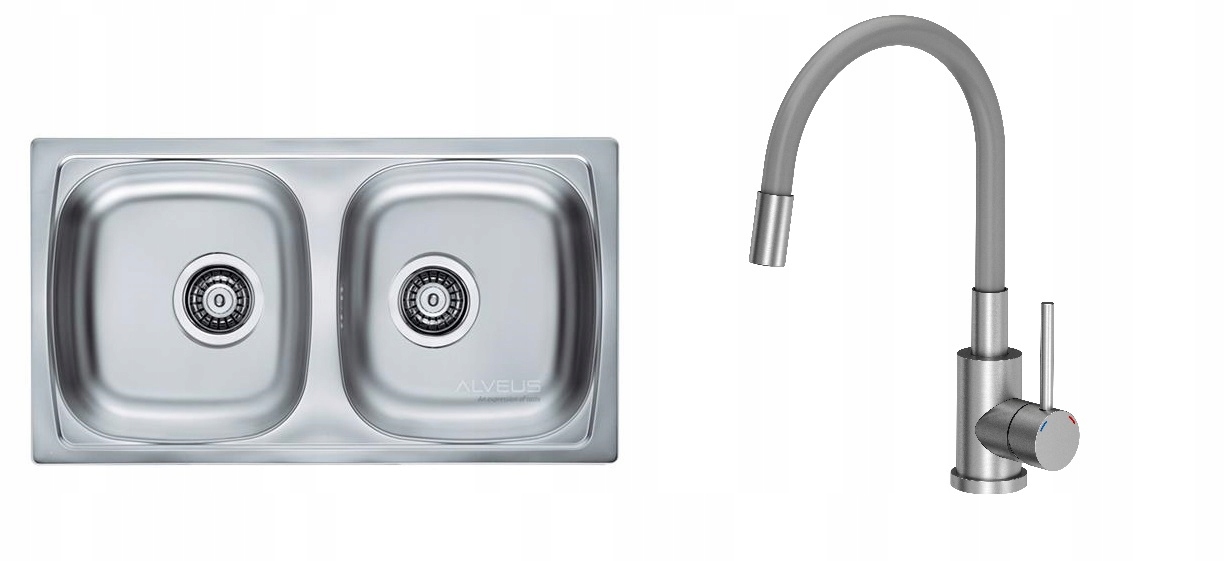 Kuchynská batéria - Dva -Chamber Linen umývadlo šedá kuchynská batéria