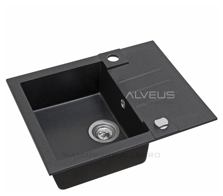 Kuchynská batéria - Rock 30 Alveus Granite Sink Čierny umývadlo