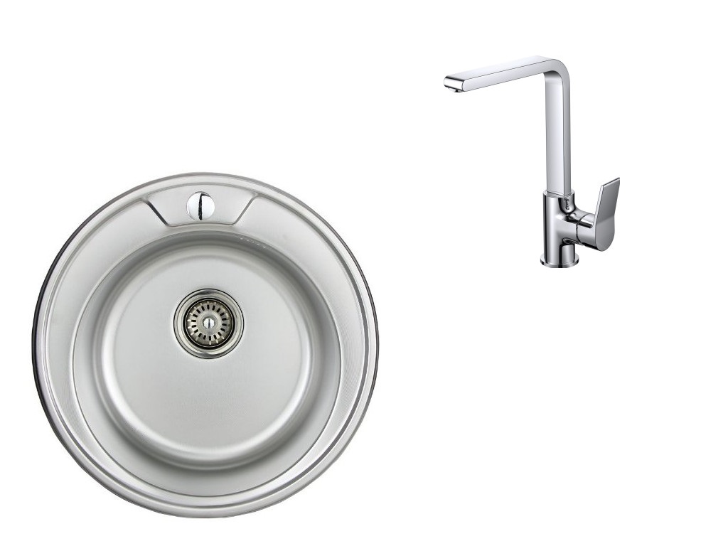 Kuchynská batéria - Jednomiskový drez + JEDNODUCHÁ KUCHYNSKÁ BATÉRIA