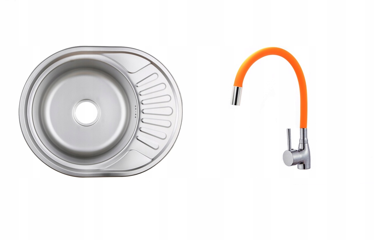 Kuchynská batéria - Single -Chamber Sink + Orange Battery