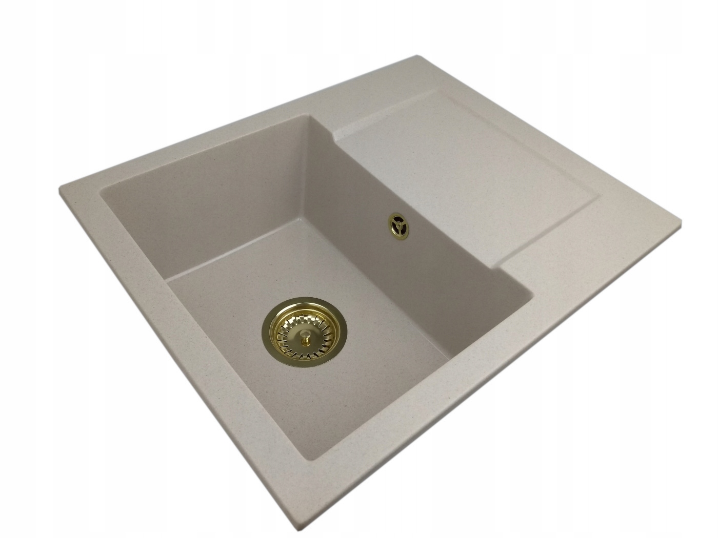 Kuchynská batéria - Jeden -Chamber umývadlo Rita Beige +zlatý sifón