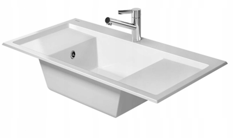 Kuchynská batéria - Duravit Kiora 60Z biele kuchynské umývadlo (D38)