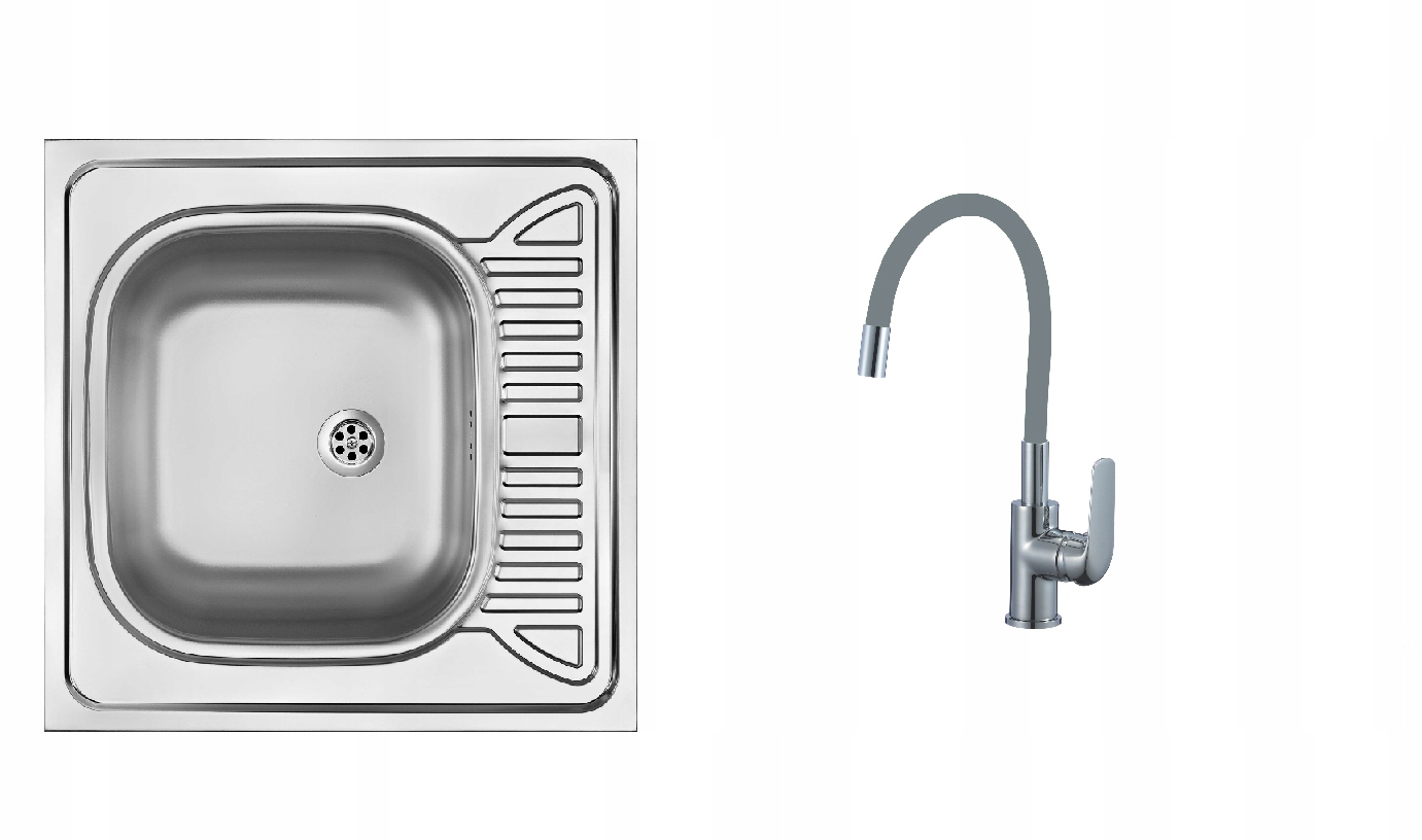 Kuchynská batéria - Umývadlo aplikované 60x60 šedá kuchynská batéria