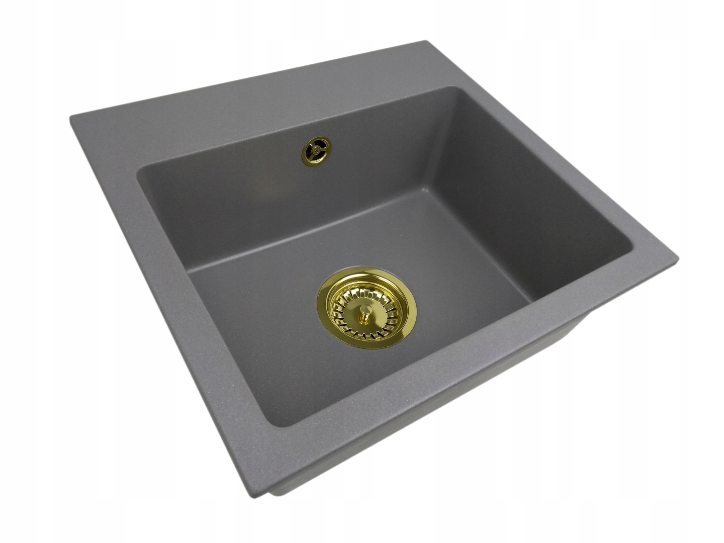 Kuchynská batéria - Sink žulového umývadla 1 komora + zlatý sifón