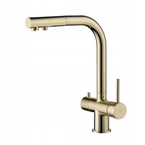 Kuchynská batéria - Zlatý faucet filtra s rukoväťou