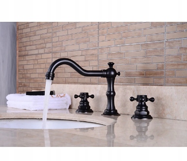 Čierna batéria Washbasin Dve rukoväte propagácia