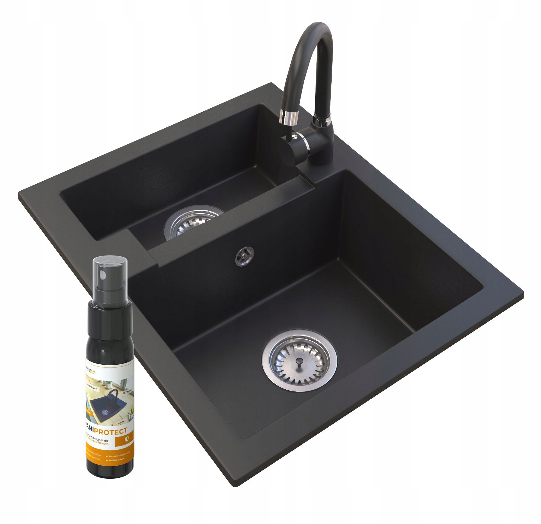 Kuchynská batéria - Two -Chamber Granite Sink +1,5 KOM batéria